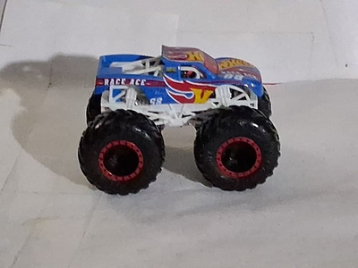 #ad Hot Wheels Race Ace #68 Monster Truck 1:64 Red White Blue Loose Toy B32 $13.50