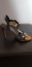 next mixed metalic colour faux leather  high heel sandals size uk 4