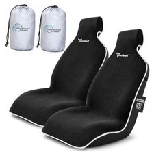 Car Seat Cover Towel, Terry Seat Protector 2 Pack 2-Pack Front Seat Towel Black