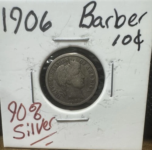 1906 Philadelphia Mint Silver Barber Dime Good