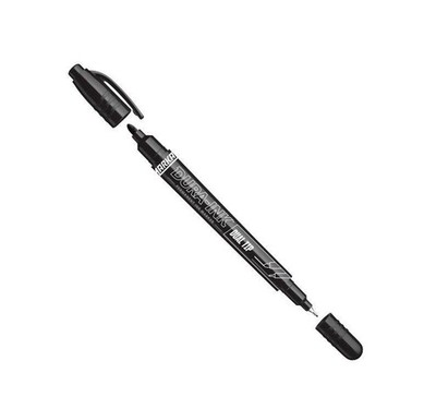 Markal DURA-INK Dual Tip Marker Schwarz 0,8-1,5 mm für Universalflächen