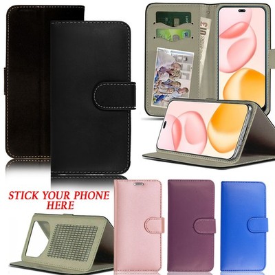 Hülle für TCL 605, Leder Flip Wallet Ständer Stoßfest Universal Handy Cover