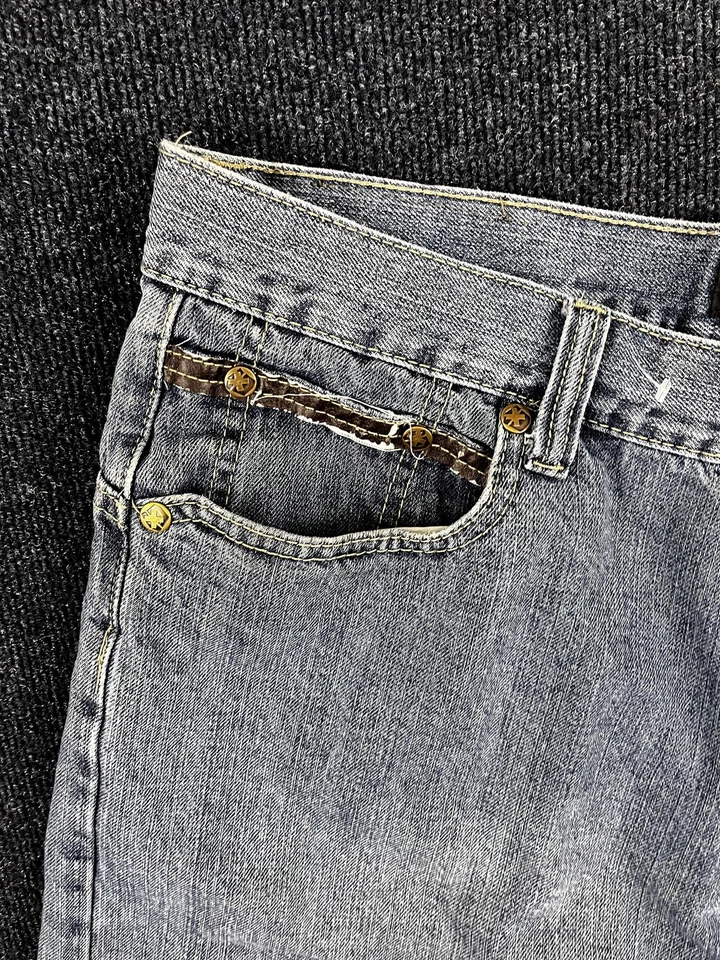 Pantalones Cortos de Denim NBN Gear Para Hombres 40 Azul Calce Relajado Bolsillos Bordados Vaqueros Largos Foto 3 de 4