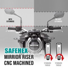 For Vstrom 1000 DL1000 /XT 02-23 SAFEHEX Straight Mirror Riser Adaptor Extenders