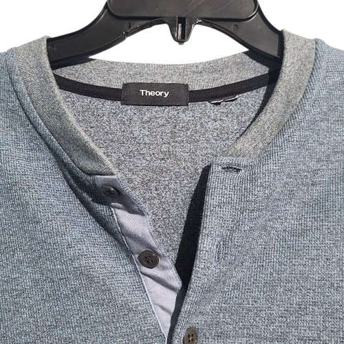 Theory Men's Blue Classic Henley Long Sleeve Servo Shirt Size M - Bild 3 von 4