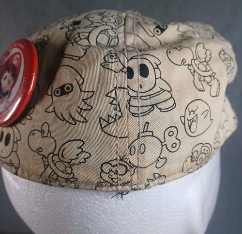 2010 Nintendo Super Mario Bioworld Bros All Over Print Fitted Baseball Cap 14+ - Picture 3 of 6