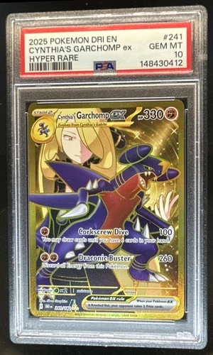 2025 Pokemon Destined Rivals Cynthia's Garchomp ex #241/182 PSA 10 GEM MINT