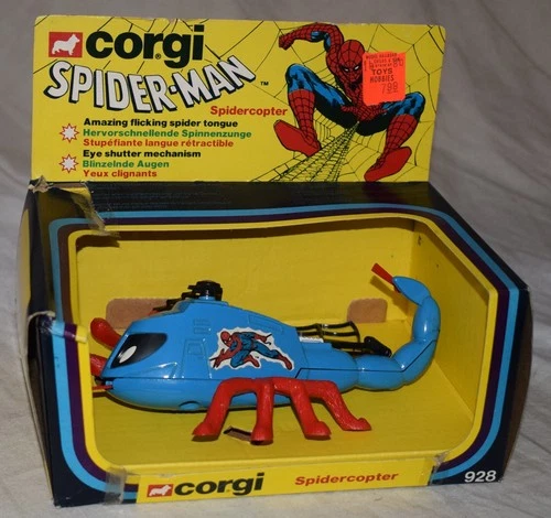 Vintage Corgi No. 928 Spider-Man Spidercopter in Original Box As-Is - Diecast
