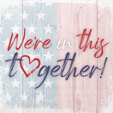 Boston International Patriotic We're In This Together Cocktail Napkins 20-Count