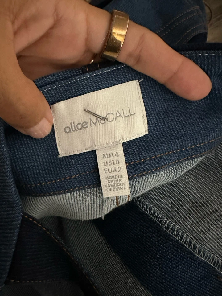 Mono Alice McCall Quincy Patchwork Denim Acampanado Talla EE. UU. 10 Foto 2 de 4