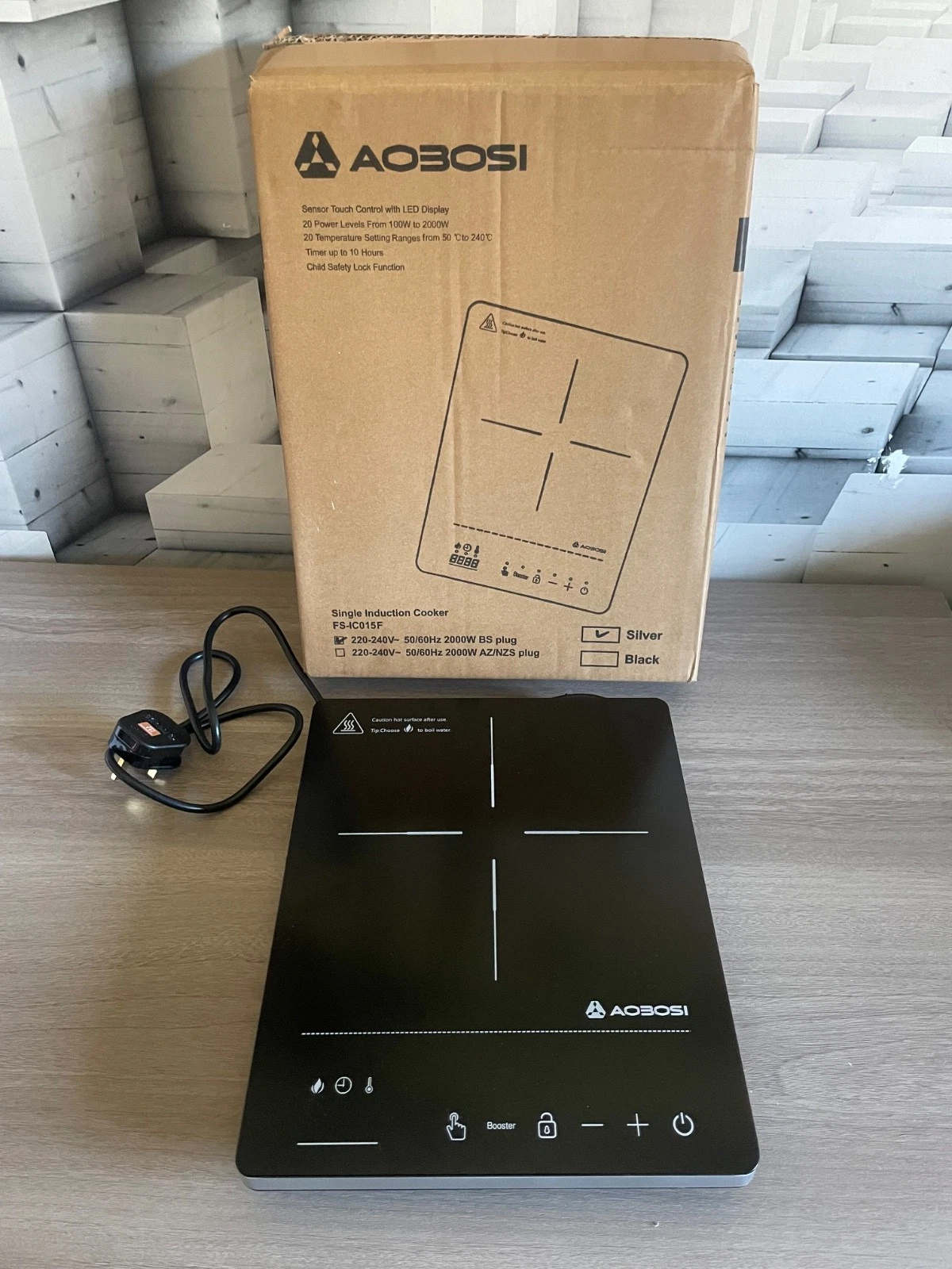 Aobosi Induction Hob, Single Induction Cooker with Portable Ultra-thin Body
