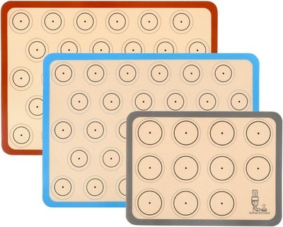 Backmatte aus Silikon für Macaron Keks - 3-Stück Set, Backunterlage S