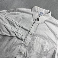 Brooks Brothers Regent Dress Shirt Mens 17.5 34 White Supima Cotton Non-Iron