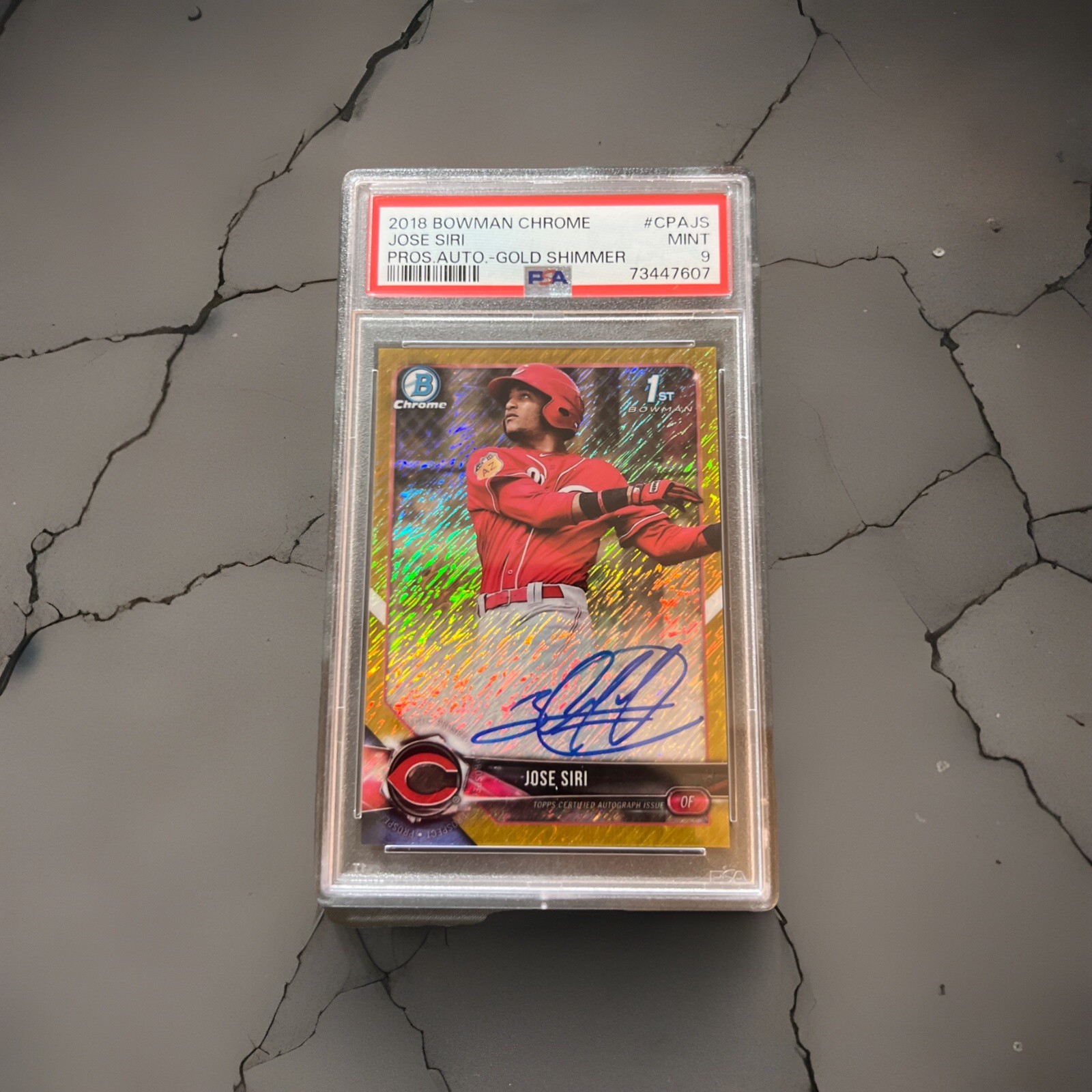 2018 Bowman Chrome Prospect Auto Jose Siri Gold Shimmer Refractor /50 (AU, RC)