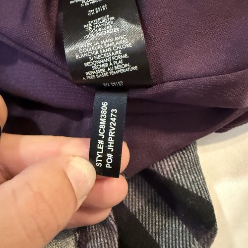 JH Kleid Gr. XL 3/4 Glockenärmel kariert schwarz grau lila fließend warm Rücken Knopf - Bild 10 von 11