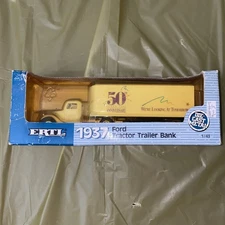ERTL Super Value 50th Anniv 1937 Ford Tractor Trailer Semi Truck 1/43 Bank #2984