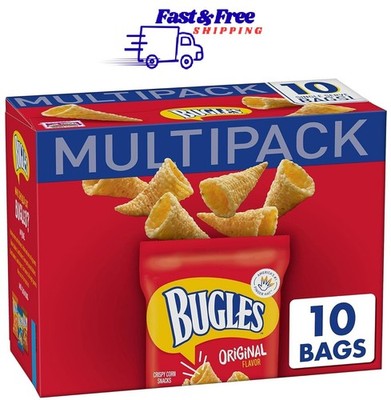 Bugles Original Crispy Corn Snacks, Snack Bags Multipack, 10 Ct, 8.75 oz