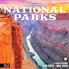 Untamed & Beautiful National Parks 2026 WallCalendar 12 Month,Thick&Sturdy Paper