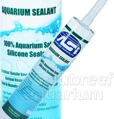 AMERICAN SEALANTS Silicone Aquarium/Terrarium/Tank Safe Sealant Repair Adhesive Black/Clear 10oz