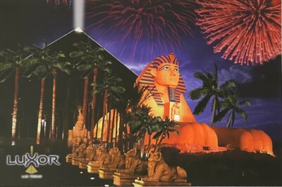 Luxor Hotel Casino Las Vegas Nevada Postcard Pyramid 9 x 6 Large 2000 Scene