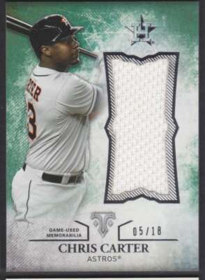 2015 TOPPS TRIPLE THREADS CHRIS CARTER JERSEY 5/18 HOUSTON ASTROS #UJR-CC