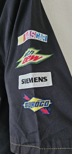 Chase Authentics Dale Earnhardt Jr Nascar Official Pit Crew Shirt M Black Snap - Picture 7 of 11