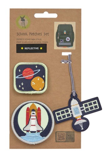 Lässig Reflective School Patches Set 3-teilig Patches Space schwarz hellgrün Neu - Bild 5 von 5