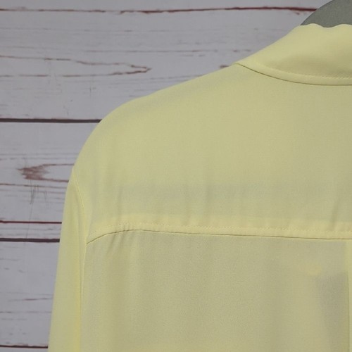 New York & Co. Women's Butter Yellow Button Up Blouse Sheer Spring Size XL NWT - Picture 12 of 14