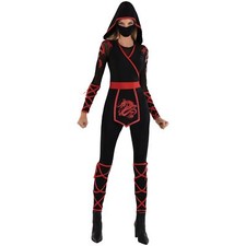 Ninja Girl Warrior Black Suit Yourself Fancy Dress Up Halloween Adult Costume