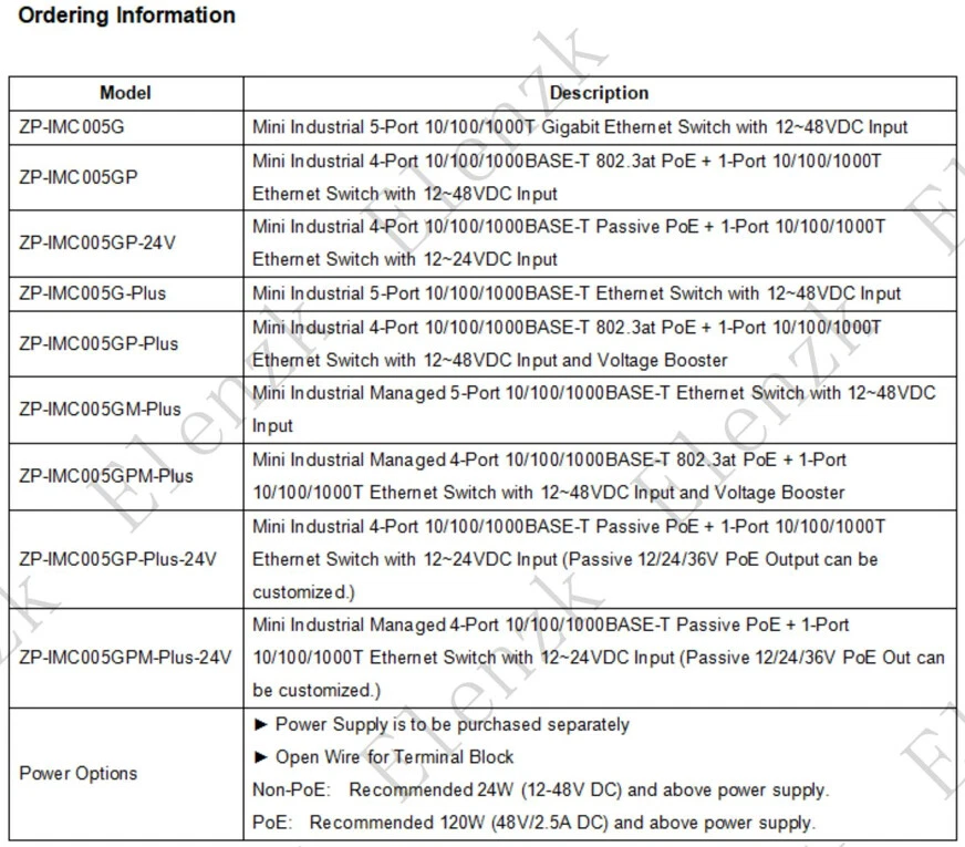 Mini Industrial (Managed) 5 Port Gigabit Ethernet PoE Switch Standard or passive - Image 2 of 4