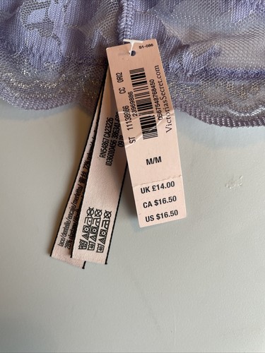 Victoria's Secret MEDIUM *DREAM ANGELS* LACE THONG PANTY Lilac Pink Gold NEW NWT - Picture 6 of 11
