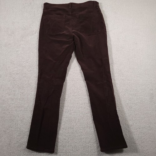 IZOD Matchstick Corduroy Pants Women's 12 Brown Flat Front Straight Leg Stretch - Picture 10 of 15