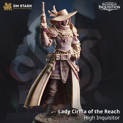 Lady Cirilia Female Human Gunslinger Artificer Rogue Miniature | D&D DnD