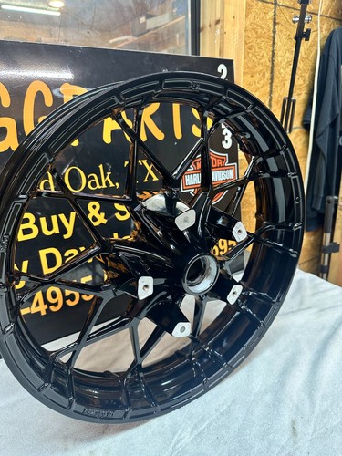 HARLEY DAVIDSON 09-23 19x3.5 TOURING GLOSS BLACK PRODIGY FRONT WHEEL RIM - Picture 3 of 7