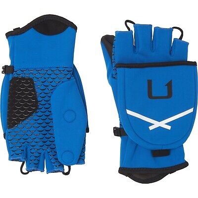 HUK Soft Shell Flip Mitt Mittens Cold Weather Fishing Gloves Blue Black S/M  L/XL 