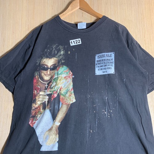 Vintage Rod Stewart Shirt Adult Size Extra Large Black Short Sleeve Men's 90s - Picture 5 of 13