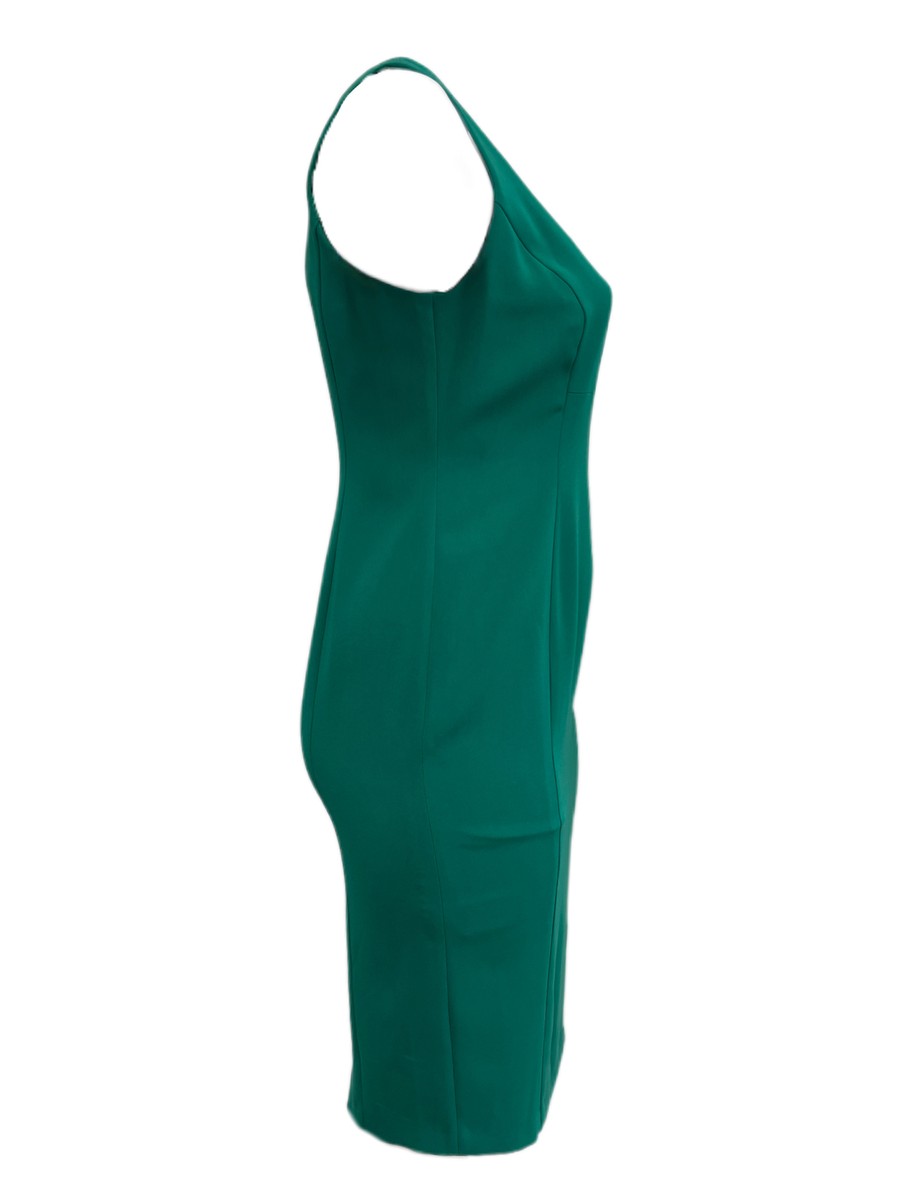 marina rinaldi green dress Satin and chiffon dress with embroidery, olive green