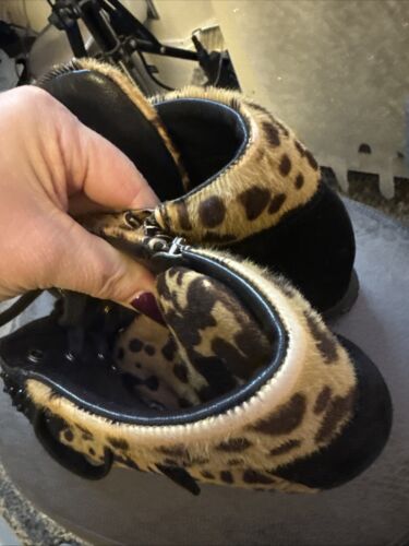 MIU MIU Calf Hair & Leather Leopard Studded High Top Trainers Size UK 6.5 EU 40 - Picture 14 of 16