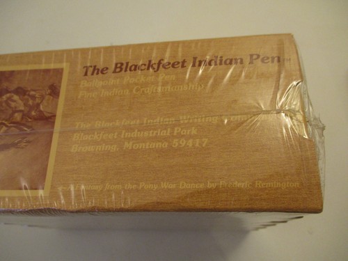 Sealed NOS Case 6 Dozen Vintage Blackfeet Indian Ballpoint Pocket Pen Fine Black - Picture 5 of 6
