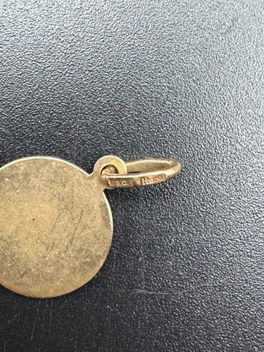 Vtg Italy 10K Yellow Gold Holy Mother Mary charm pendant 1.30 g - 第 3/6 張圖片