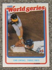 1989 Fleer WORLD SERIES - ONE SWING, THREE RBIS - Nr MINT - FREE SHIPPING