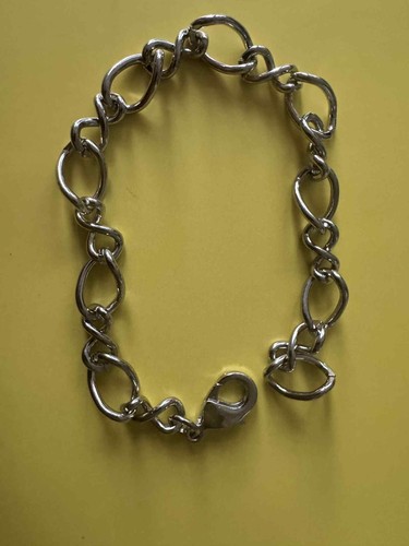 Handmade Silver Link Bracelet – 7” Length – Twisted Oval Chain –4 pieces - Picture 6 of 10