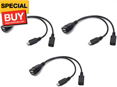 3-Pack OTG Cables Replacement for Fire-Stick 4K, Replacement for Amazon Fire-TV,