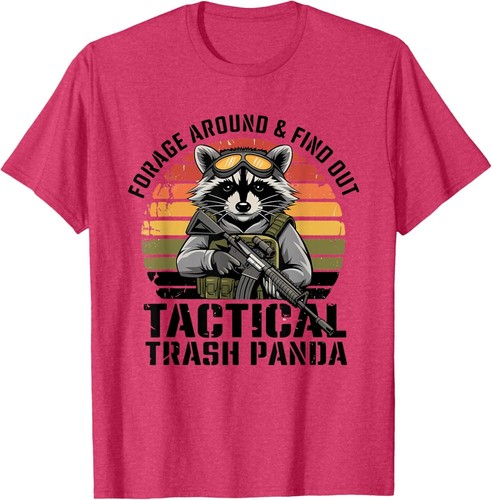 Forage Around & Find Out Tactical Trash Panda Funny Raccoon T-Shirt Hoodie - Picture 10 of 15
