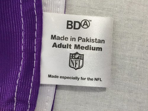 Camiseta deportiva de fútbol americano BDA NFL de los Minnesota Vikings púrpura/blanca con amarilla talla M - Imagen 11 de 12