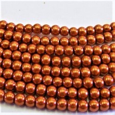 UnCommon Artistry Glass Pearl Beads- 4mm - Burnt Orange- Bulk Pack- 1000 pcs