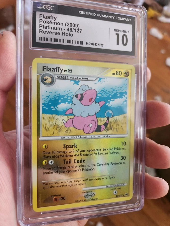 (TOP POP 1) CGC 10 GEM MINT Flaaffy 48/127 REVERSE HOLO Platinum Pokemon Card - Image 2 of 4