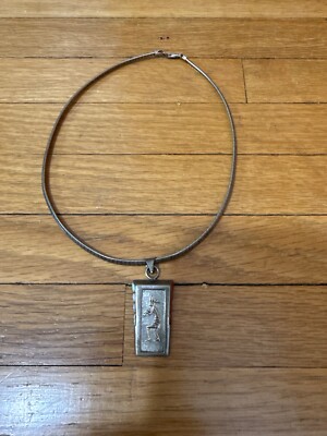 Native American Navajo .925 & 14K Opal & Coral Kokopelli Necklace Jim Leonard
