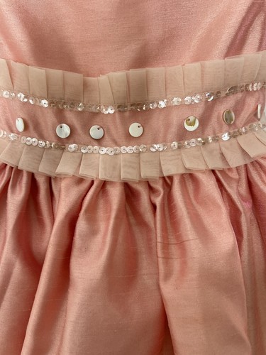 Bettina Designer Boutique Girls 4T Peach Dress Peekaboo Crinoline Church Party - Picture 5 of 7