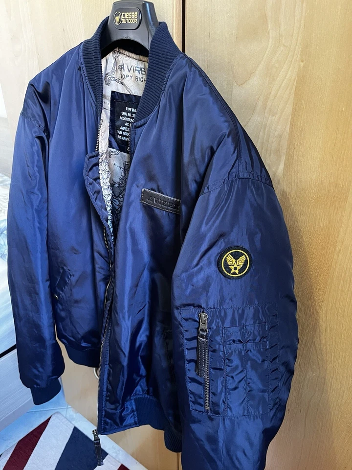 Avirex Bomber Blu Uomo - Tg. L/52 - Nuovo Con Etichette. - Imagen 3 de 4